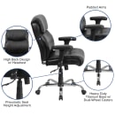 Flash Furniture GO-2031-LEA-GG Swivel Big & Tall Office Chair w/ Mid Back - Black LeatherSoft Upholstery thumbnail 6