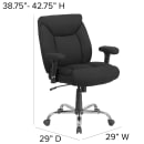 Flash Furniture GO-2073F-GG Swivel Big & Tall Office Chair w/ Mid Back - Black Polyester Upholstery thumbnail 2