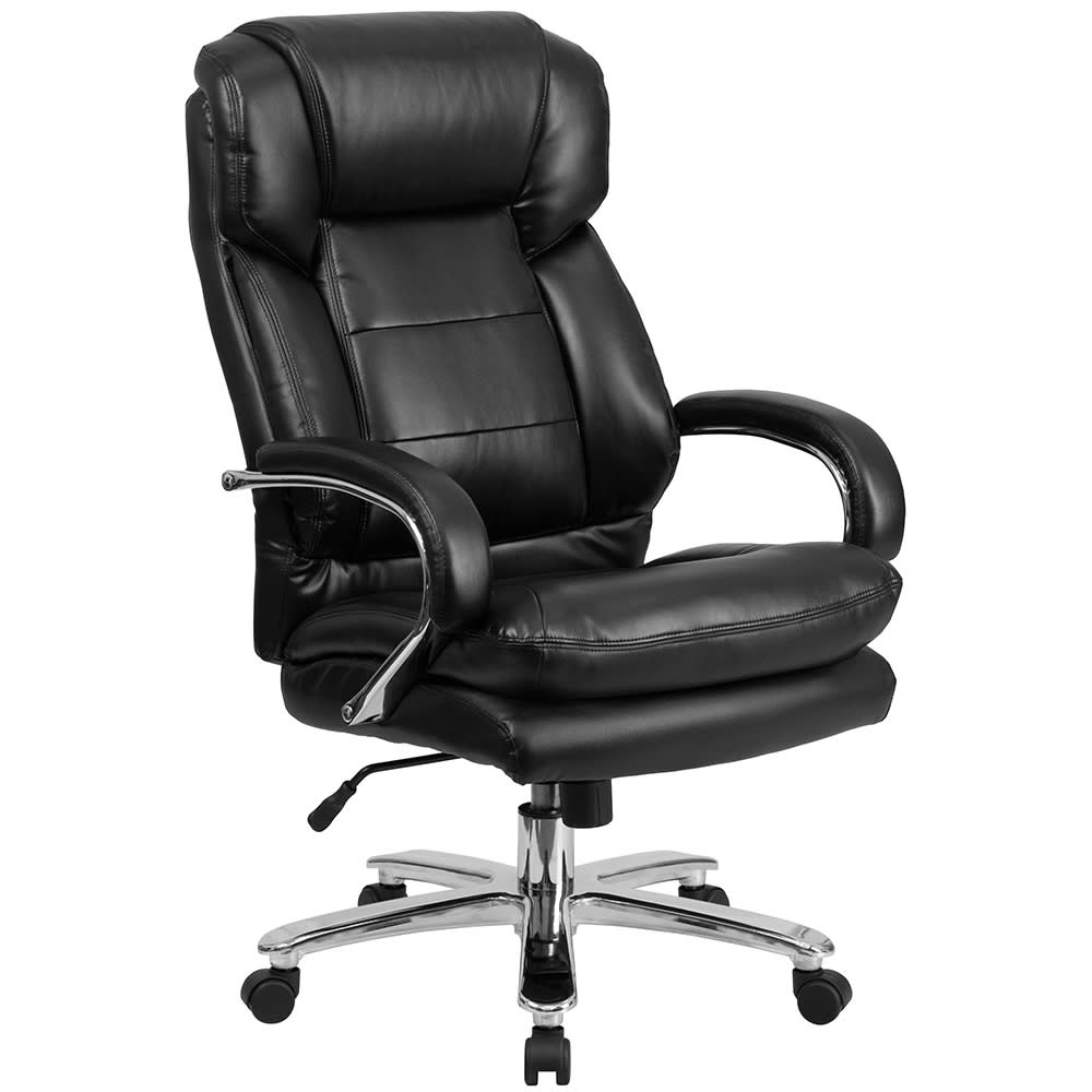 Flash Furniture GO-2078-LEA-GG Swivel Big & Tall Office Chair w/ High Back - Black LeatherSoft Upholstery