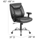 Flash Furniture GO-2078-LEA-GG Swivel Big & Tall Office Chair w/ High Back - Black LeatherSoft Upholstery thumbnail 2