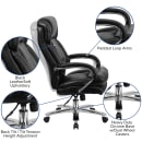 Flash Furniture GO-2078-LEA-GG Swivel Big & Tall Office Chair w/ High Back - Black LeatherSoft Upholstery thumbnail 6