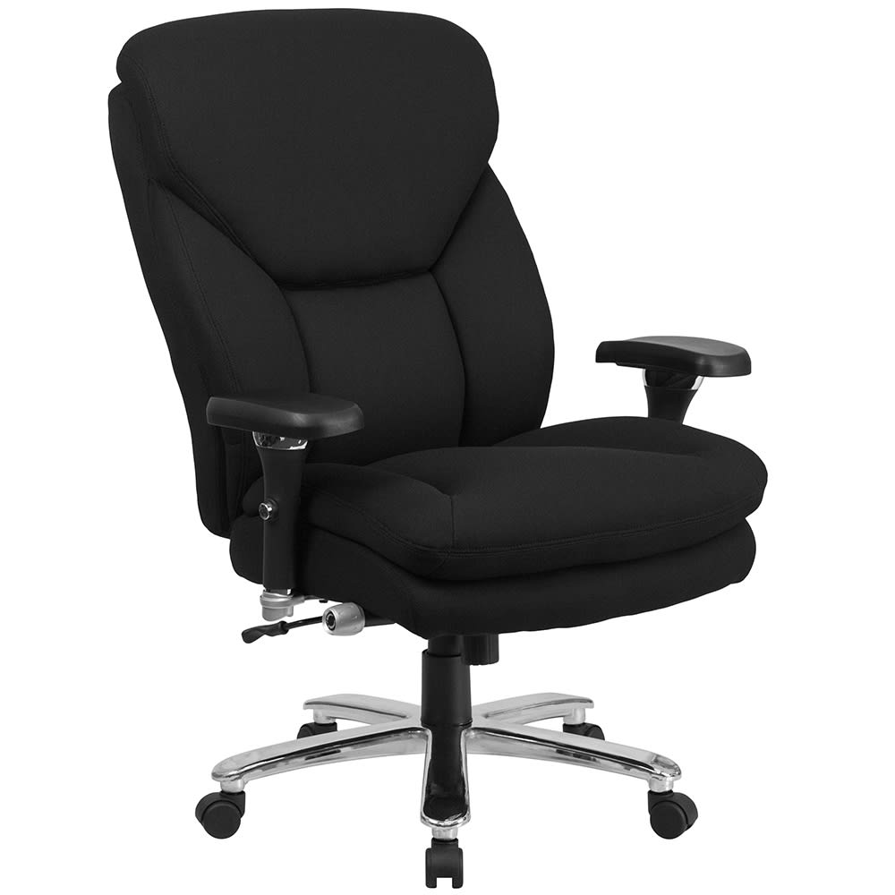 Flash Furniture GO-2085-GG Swivel Big & Tall Office Chair w/ High Back - Black Polyester Upholstery