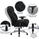 Flash Furniture GO-2085-GG Swivel Big & Tall Office Chair w/ High Back - Black Polyester Upholstery thumbnail 6