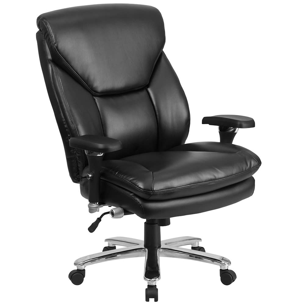Flash Furniture GO-2085-LEA-GG Swivel Big & Tall Office Chair w/ High Back - Black LeatherSoft Upholstery