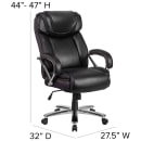 Flash Furniture GO-2092M-1-BK-GG Swivel Big & Tall Office Chair w/ High Back - Black LeatherSoft Upholstery thumbnail 2