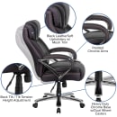 Flash Furniture GO-2092M-1-BK-GG Swivel Big & Tall Office Chair w/ High Back - Black LeatherSoft Upholstery thumbnail 6