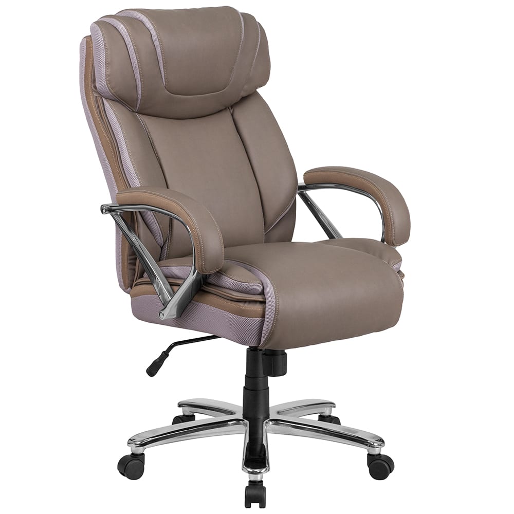 Flash Furniture GO-2092M-1-TP-GG Swivel Big & Tall Office Chair w/ High Back - Taupe LeatherSoft Upholstery
