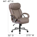 Flash Furniture GO-2092M-1-TP-GG Swivel Big & Tall Office Chair w/ High Back - Taupe LeatherSoft Upholstery thumbnail 2