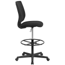 Flash Furniture GO-2100-GG Swivel Drafting Stool w/ Mid Back - Black Polyester Upholstery thumbnail 3