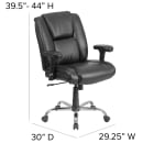 Flash Furniture GO-2132-LEA-GG Swivel Big & Tall Office Chair w/ Mid Back - Black LeatherSoft Upholstery thumbnail 2