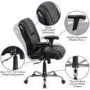 Flash Furniture GO-2132-LEA-GG Swivel Big & Tall Office Chair w/ Mid Back - Black LeatherSoft Upholstery thumbnail 6