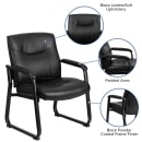 Flash Furniture GO-2136-GG Big & Tall Side Arm Chair - Black LeatherSoft Upholstery, Black Steel Frame thumbnail 6