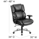 Flash Furniture GO-2149-LEA-GG Swivel Big & Tall Office Chair w/ High Back - Black LeatherSoft Upholstery thumbnail 2