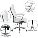 Flash Furniture GO-2192-WH-GG Swivel Office Chair w/ High Back - White LeatherSoft Upholstery thumbnail 6