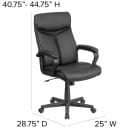 Flash Furniture GO-2196-1-GG Swivel Office Chair w/ High Back - Black Mesh Back & LeatherSoft Seat thumbnail 2