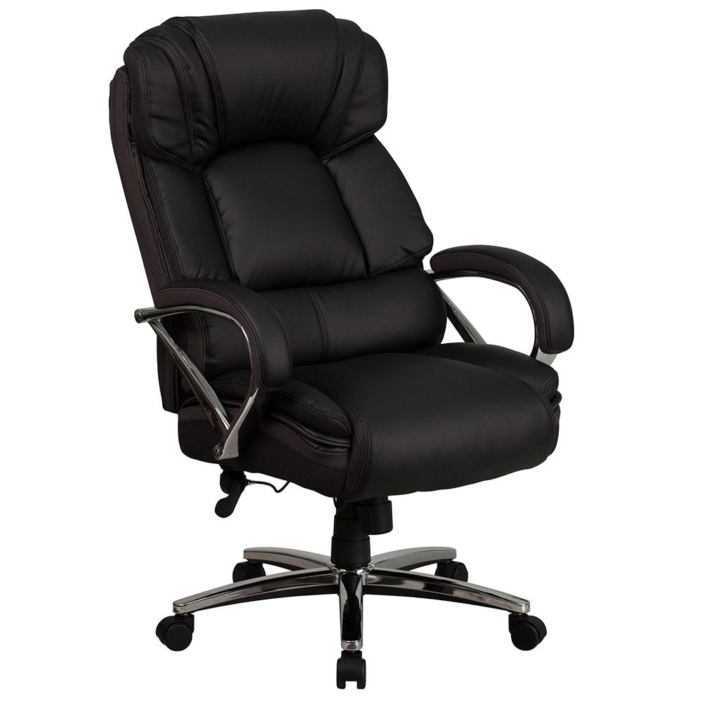 Flash Furniture GO-2222-GG Swivel Big & Tall Office Chair w/ High Back - Black LeatherSoft Upholstery