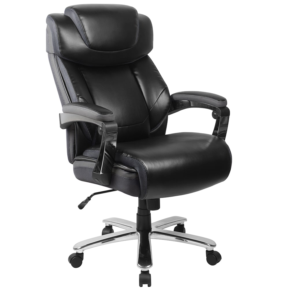 Flash Furniture GO-2223-BK-GG Swivel Big & Tall Office Chair w/ High Back - Black LeatherSoft Upholstery