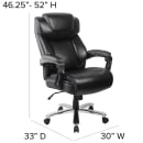Flash Furniture GO-2223-BK-GG Swivel Big & Tall Office Chair w/ High Back - Black LeatherSoft Upholstery thumbnail 2