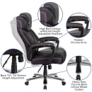 Flash Furniture GO-2223-BK-GG Swivel Big & Tall Office Chair w/ High Back - Black LeatherSoft Upholstery thumbnail 6
