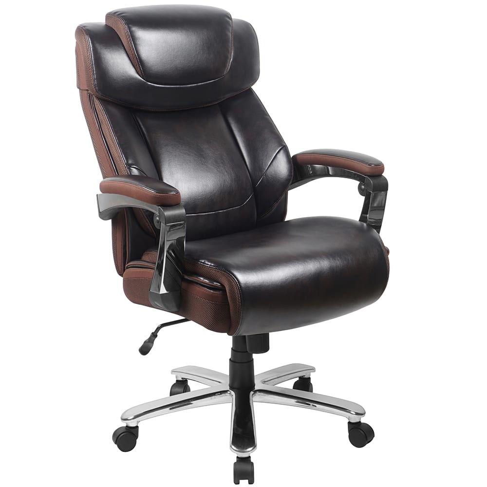 Flash Furniture GO-2223-BN-GG Swivel Big & Tall Office Chair w/ High Back - Brown LeatherSoft Upholstery