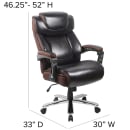 Flash Furniture GO-2223-BN-GG Swivel Big & Tall Office Chair w/ High Back - Brown LeatherSoft Upholstery thumbnail 2