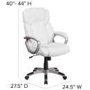 Flash Furniture GO-2236M-WH-GG Swivel Office Chair w/ Mid Back - White LeatherSoft Upholstery thumbnail 2