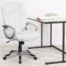 Flash Furniture GO-2236M-WH-GG Swivel Office Chair w/ Mid Back - White LeatherSoft Upholstery thumbnail 9
