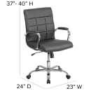 Flash Furniture GO-2240-BK-GG Swivel Office Chair w/ Mid Back - Black Vinyl Upholstery thumbnail 2
