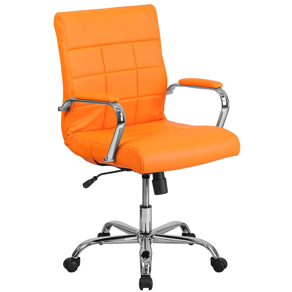 Flash Furniture GO-2240-ORG-GG Swivel Office Chair w/ Mid Back - Orange Vinyl Upholstery