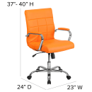 Flash Furniture GO-2240-ORG-GG Swivel Office Chair w/ Mid Back - Orange Vinyl Upholstery thumbnail 2