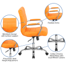 Flash Furniture GO-2240-ORG-GG Swivel Office Chair w/ Mid Back - Orange Vinyl Upholstery thumbnail 6