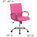 Flash Furniture GO-2240-PK-GG Swivel Office Chair w/ Mid Back - Pink Vinyl Upholstery thumbnail 2