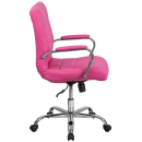 Flash Furniture GO-2240-PK-GG Swivel Office Chair w/ Mid Back - Pink Vinyl Upholstery thumbnail 3
