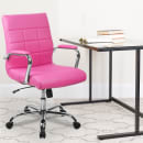 Flash Furniture GO-2240-PK-GG Swivel Office Chair w/ Mid Back - Pink Vinyl Upholstery thumbnail 9