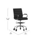 Flash Furniture GO-2286B-BK-RLB-GG Swivel Office Chair w/ Mid Back - Black LeatherSoft Upholstery, Chrome thumbnail 2