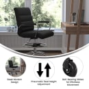 Flash Furniture GO-2286B-BK-RLB-GG Swivel Office Chair w/ Mid Back - Black LeatherSoft Upholstery, Chrome thumbnail 5