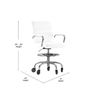 Flash Furniture GO-2286B-WH-RLB-GG Swivel Office Chair w/ Mid Back - White LeatherSoft Upholstery, Chrome thumbnail 2