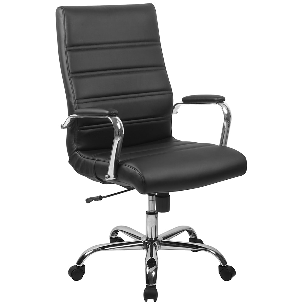 Flash Furniture GO-2286H-BK-GG Swivel Office Chair w/ High Back - Black LeatherSoft Upholstery