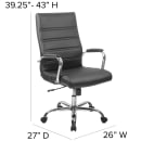 Flash Furniture GO-2286H-BK-GG Swivel Office Chair w/ High Back - Black LeatherSoft Upholstery thumbnail 2
