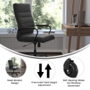 Flash Furniture GO-2286H-BK-BK-RLB-GG Swivel Office Chair w/ High Back - Black LeatherSoft Upholstery, Black thumbnail 5