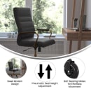 Flash Furniture GO-2286H-BK-GLD-RLB-GG Swivel Office Chair w/ High Back - Black LeatherSoft Upholstery, Gold thumbnail 5