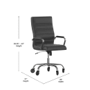 Flash Furniture GO-2286H-BK-RLB-GG Swivel Office Chair w/ High Back - Black LeatherSoft Upholstery, Chrome thumbnail 2