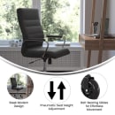 Flash Furniture GO-2286H-BK-RLB-GG Swivel Office Chair w/ High Back - Black LeatherSoft Upholstery, Chrome thumbnail 5
