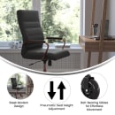 Flash Furniture GO-2286H-BK-RSGLD-RLB-GG Swivel Office Chair w/ High Back - Black LeatherSoft Upholstery, Rose Gold thumbnail 5