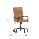 Flash Furniture GO-2286H-BR-BK-RLB-GG Swivel Office Chair w/ High Back - Brown LeatherSoft Upholstery, Black thumbnail 2