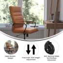 Flash Furniture GO-2286H-BR-BK-RLB-GG Swivel Office Chair w/ High Back - Brown LeatherSoft Upholstery, Black thumbnail 5