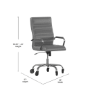 Flash Furniture GO-2286H-GR-RLB-GG Swivel Office Chair w/ High Back - Gray LeatherSoft Upholstery, Chrome thumbnail 2