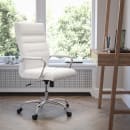 Flash Furniture GO-2286H-WH-GG Swivel Office Chair w/ High Back - White LeatherSoft Upholstery thumbnail 9