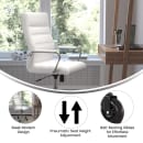 Flash Furniture GO-2286H-WH-RLB-GG Swivel Office Chair w/ High Back - White LeatherSoft Upholstery, Chrome thumbnail 5