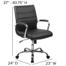 Flash Furniture GO-2286M-BK-GG Swivel Office Chair w/ Mid Back - Black LeatherSoft Upholstery thumbnail 2